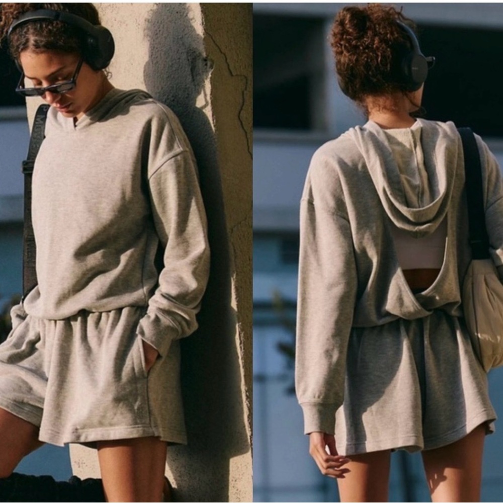 Free People Movement Such a Flirt Gray Romper Women’s Size Med NWOT Sexy Open